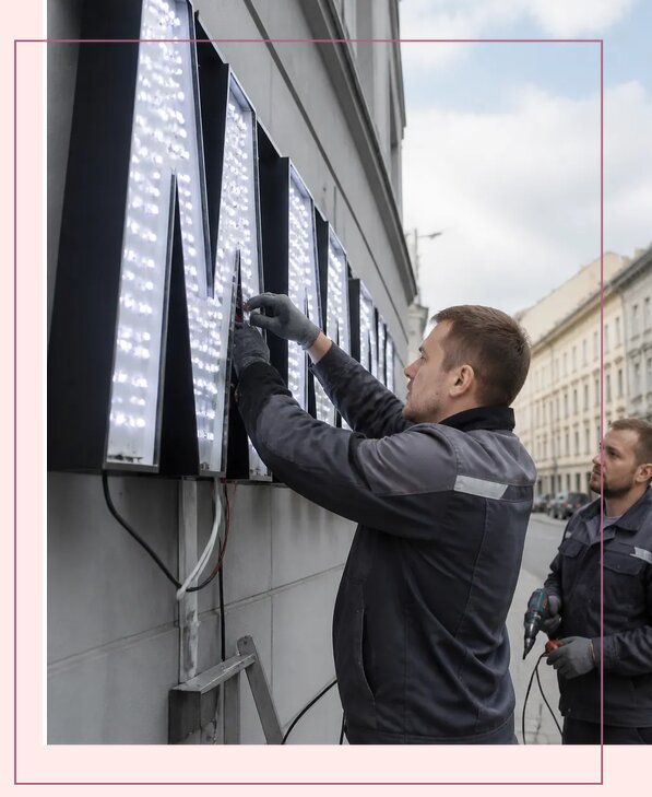 Изготовление и монтаж светодиодных LED вывесок в Ивантеевке