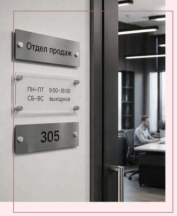 Офисные таблички на дверь в Ивантеевке по цене от 5041 р. | Аванза-Внт